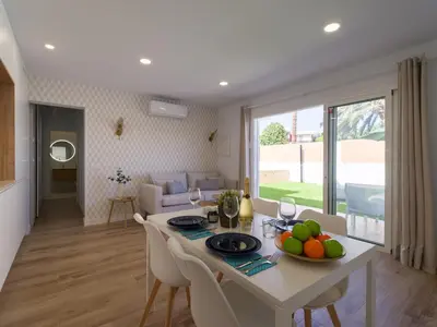 Zona de estar de Bungalow near Yumbo & Playa del Inglés Beach