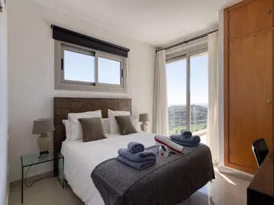 Cama o camas de una habitación en Villa in San Bartolomé with Private Heated Pool