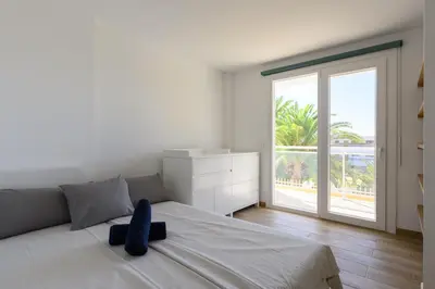 Cama o camas de una habitación en Chalet Sol y Beach