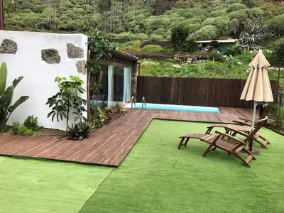 Jardín al aire libre en El Alpendre- Entre plataneras, a 10 minutos playa