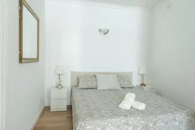 Cama o camas de una habitación en Linda Reina