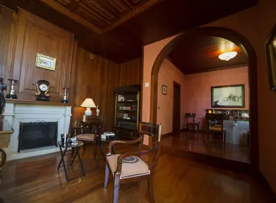Una televisión o centro de entretenimiento en Casa Emblemática Los Oliva