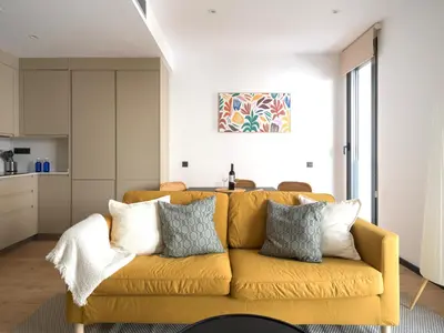 Zona de estar de Completo Apartamento con gimnasio playa de Las Canteras A1D