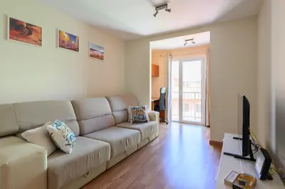 Una televisión o centro de entretenimiento en Casa Emma