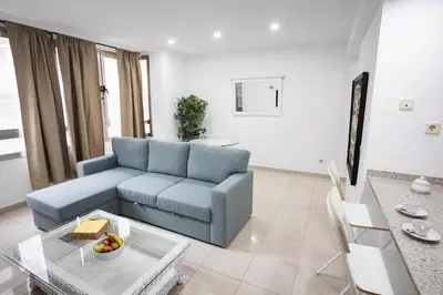 Zona de estar de Coral Canteras Playa - Frente al mar - Ideal parejas, familias o trabajo
