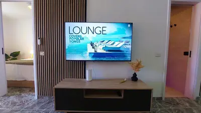 Una televisión o centro de entretenimiento en Propiedad San Salvador