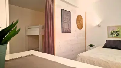 Cama o camas de una habitación en Vista Playa apt 9