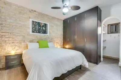 Cama o camas de una habitación en Bungalow Albatros Relajante BBQ en Maspalomas