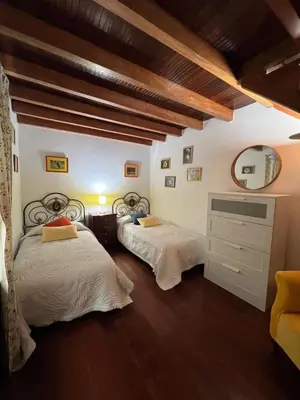 Cama o camas de una habitación en Las Terrazas Valleseco