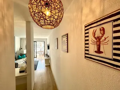 Cama o camas de una habitación en OceanEye Apartment with heated pool