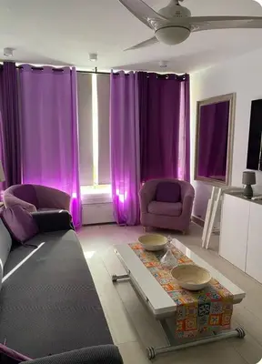 Zona de estar de 7 building Aloe - Lovely Apartment, Wifi gratis Central near dunes G