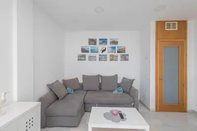 Zona de estar de Bright Flat - Beachfront Las Canteras