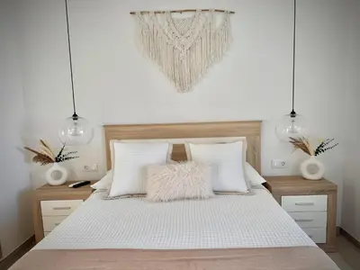 Cama o camas de una habitación en Las Dunas Bungalow Only Adults