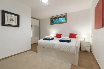 Cama o camas de una habitación en Villa Calma Tauro, Golf, Beach and Relax
