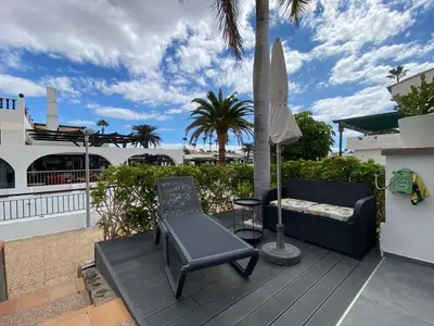 Un balcón o terraza de Fantastic Bungalow at Maspalomas Lago