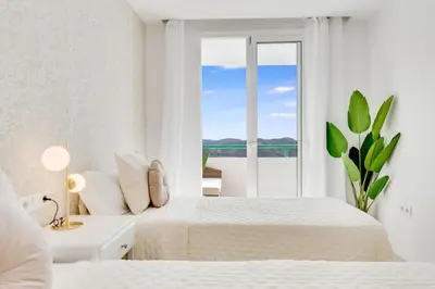 Cama o camas de una habitación en Sea View Monteparaiso