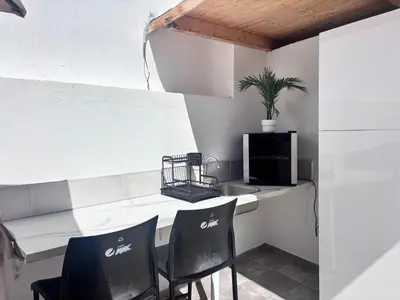 Una cocina o zona de cocina en Arguineguín prívate pool