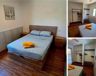 Cama o camas de una habitación en Terrace by the waves with Heated pool
