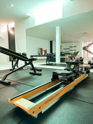 Gimnasio o instalaciones de fitness de Villa Art & Design Tauro pool Wi-Fi BBQ