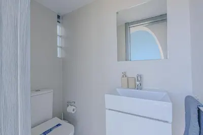 Un baño de Modern house with sea views, pool and a chillout terrace