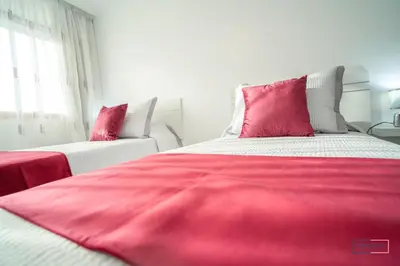 Cama o camas de una habitación en Canary-holiday Apartament Juncos 1 Maspalomas