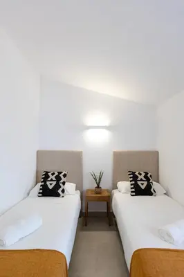 Cama o camas de una habitación en Bungalow con piscina en Maspalomas LC1