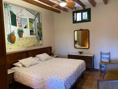 Cama o camas de una habitación en Casa Rural el Palmito, privater Pool