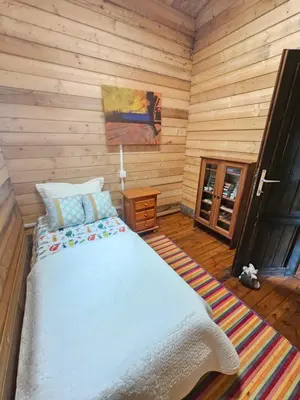 Cama o camas de una habitación en CABAÑA Mirador de las Lagunetas