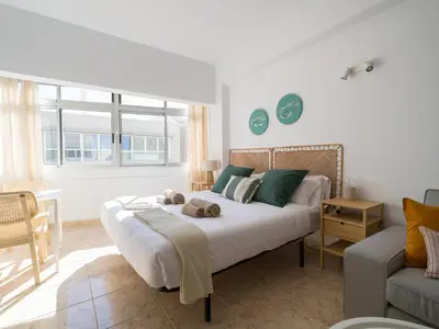 Cama o camas de una habitación en Apartamento Playa 48