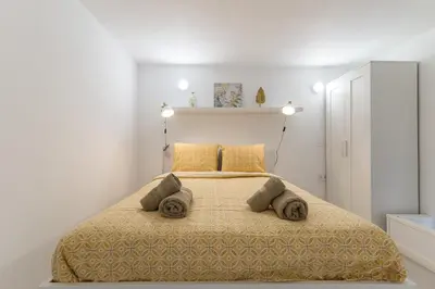 Cama o camas de una habitación en Apartment 100 m from Las Canteras - Shared Terrace