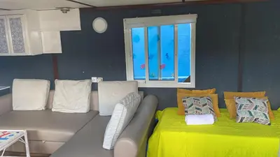 Zona de estar de Relax in pasito blanco camping house