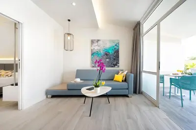 Zona de estar de Relaxia Los Girasoles Bungalows
