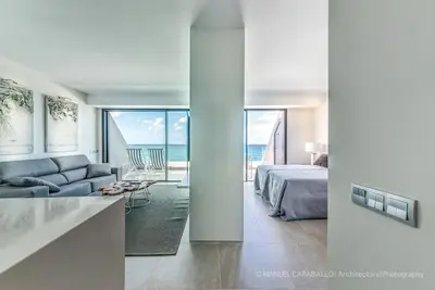 Cama o camas de una habitación en Penthouse Over The Sea