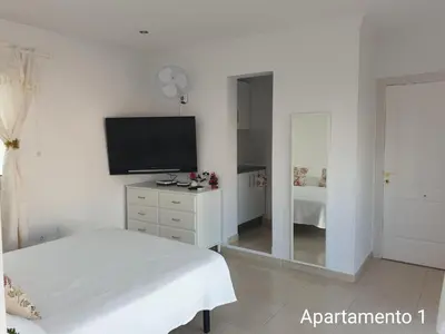 Una televisión o centro de entretenimiento en Apartamento Kings Vegueta