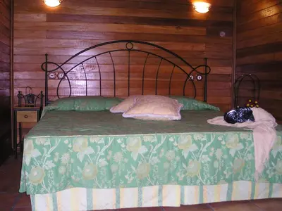 Cama o camas de una habitación en Cabañas Valle Verde