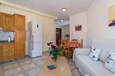 Una cocina o zona de cocina en Apartamentos Castillo Mar Gran Canaria