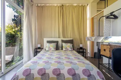 Cama o camas de una habitación en Glass House in Gran Canaria!