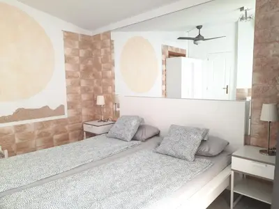 Cama o camas de una habitación en Bungalow 2-7 Playa del Ingles