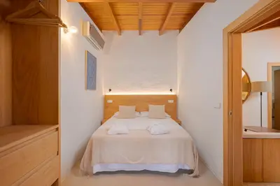 Cama o camas de una habitación en Redondo de Guayedra