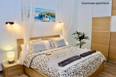 Cama o camas de una habitación en Guacimara Apartments