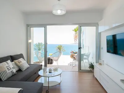 Zona de estar de Seaviews & Terrace Apartment San Agustin Las Flores