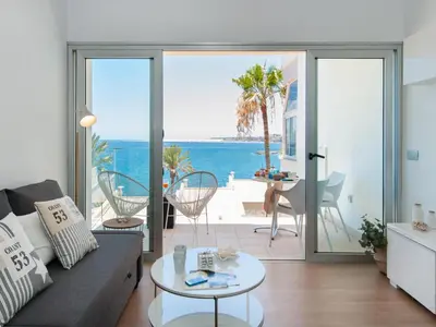 Zona de estar de Seaviews & Terrace Apartment San Agustin Las Flores