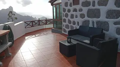 Vista general de una montaña o vista desde the country house