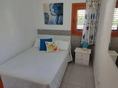 Cama o camas de una habitación en Casa Reyes Fataga Apta Reyes