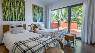 Cama o camas de una habitación en Salobre Golf Villas Premium