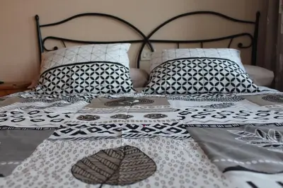 Cama o camas de una habitación en Bungalow Duna Flor Verde