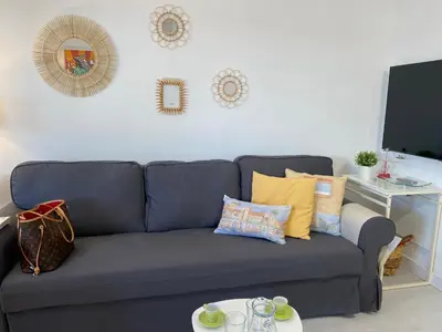 Zona de estar de Beach Flor Bungaló 42 La Gema del Sur