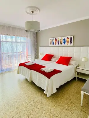 Cama o camas de una habitación en Salinetas Terraza Playa
