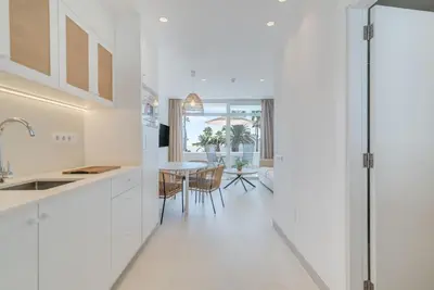 Una cocina o zona de cocina en Apartamentos Don Quijote