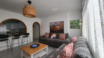 Zona de estar de Next to the beach 5 beds - Wifi by CanariasGetaway